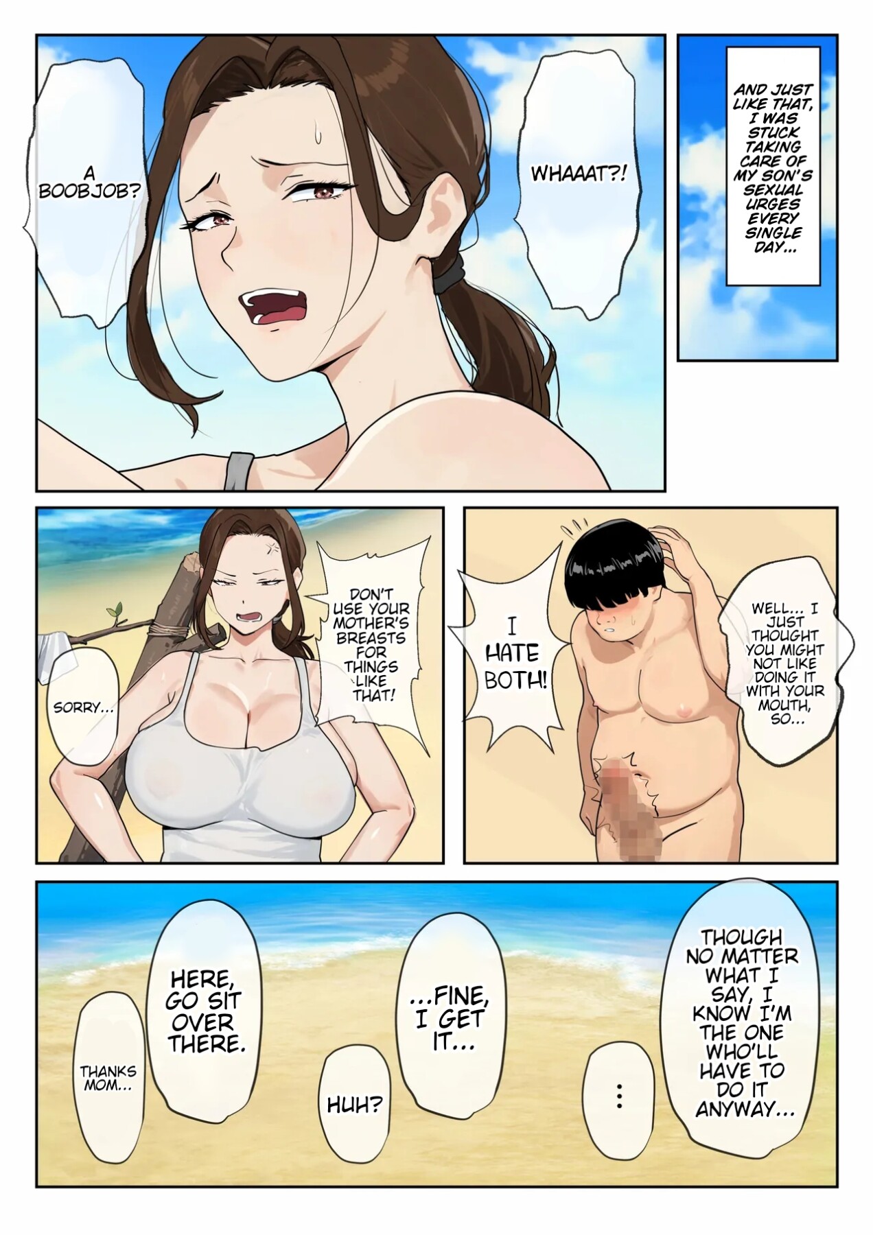 Hentai Manga Comic-Desert Island Mother-Son sex life: A busty mother reluctantly satisfying her son's desires.-Read-17